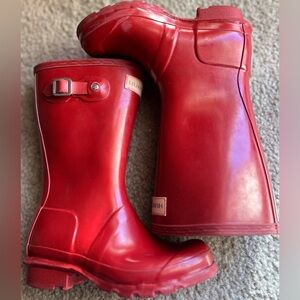 Little Kids Red Hunter Rain Boots Size 13